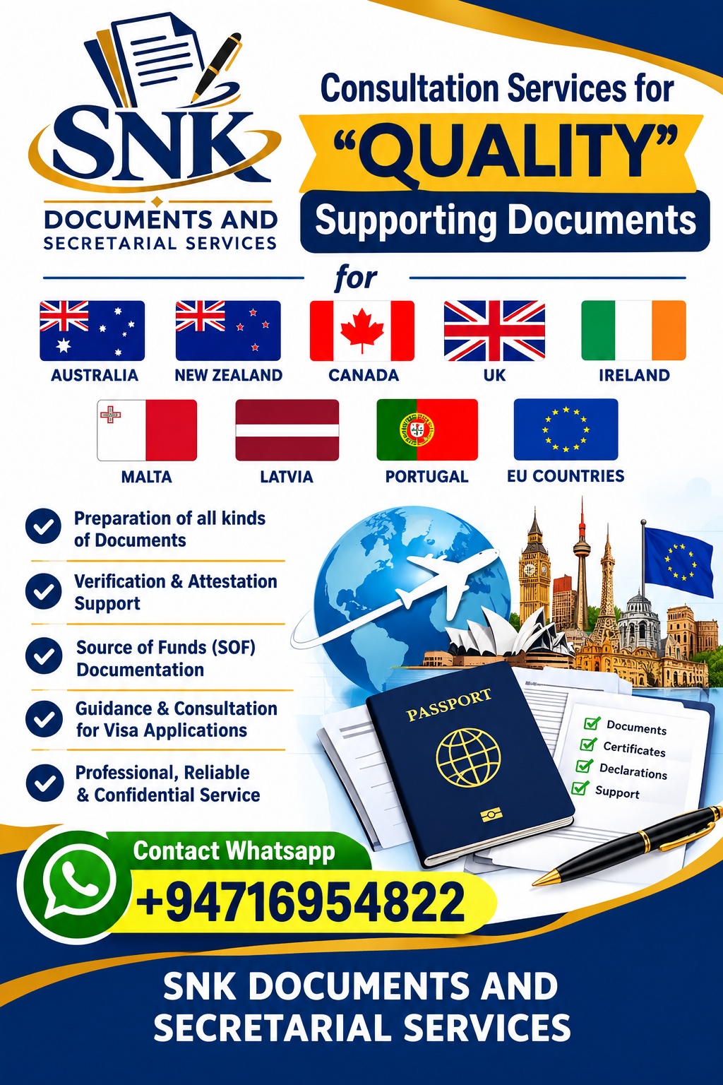 SNK Consultation Services for Quality Supporting Documents